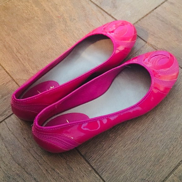 bright pink ballet shoes